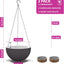 Small 7.5'' Self Watering Hanging Planters for Indoor Plants - Flower Pot with Water Level Indicator for Plants, Hanging Pots - Self Watering Planter Plant Pot- Coco Coir - 2 Pack (Gray)