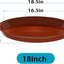 Close-up of the plant saucer showing its 16.5-inch base diameter, indicating its fit for larger pots.