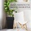 Different types of plants like ferns, snake plants, or small trees thriving in the 20-inch black tall planters.
