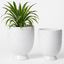 Modern Ceramic Planters – White Pattern (2-Piece)